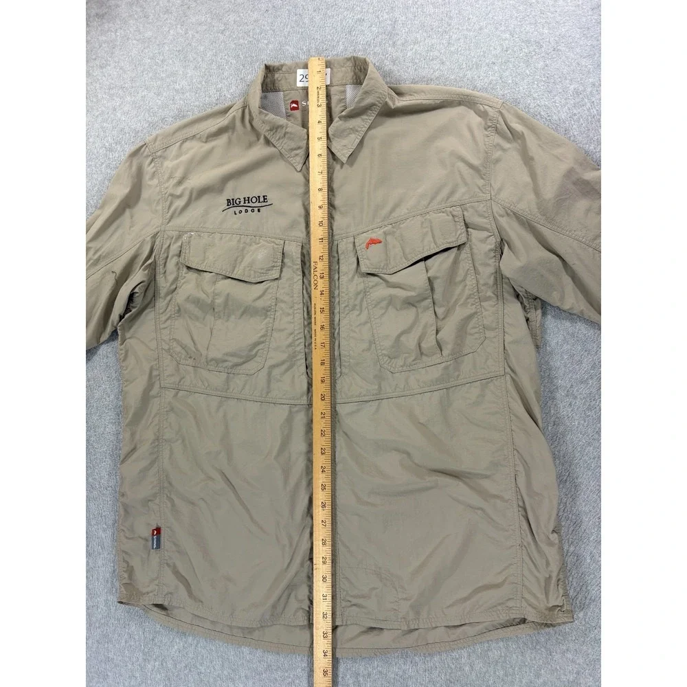 Simms BIG HOLE LODGE Breathable Button Down Shirt (Men's 2XL) Tan